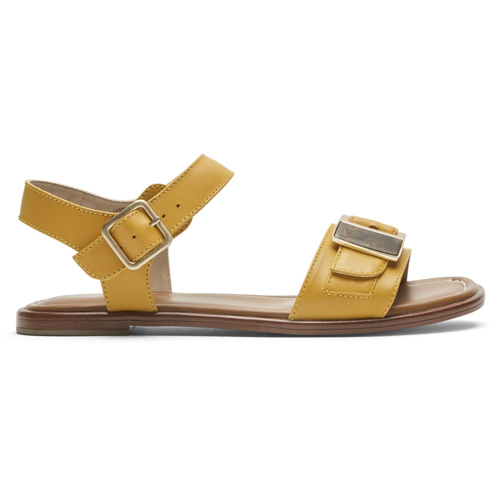 Rockport Total Motion Zadie Buckle - Womens Sandals - Yellow - NZ (ESH-325716)